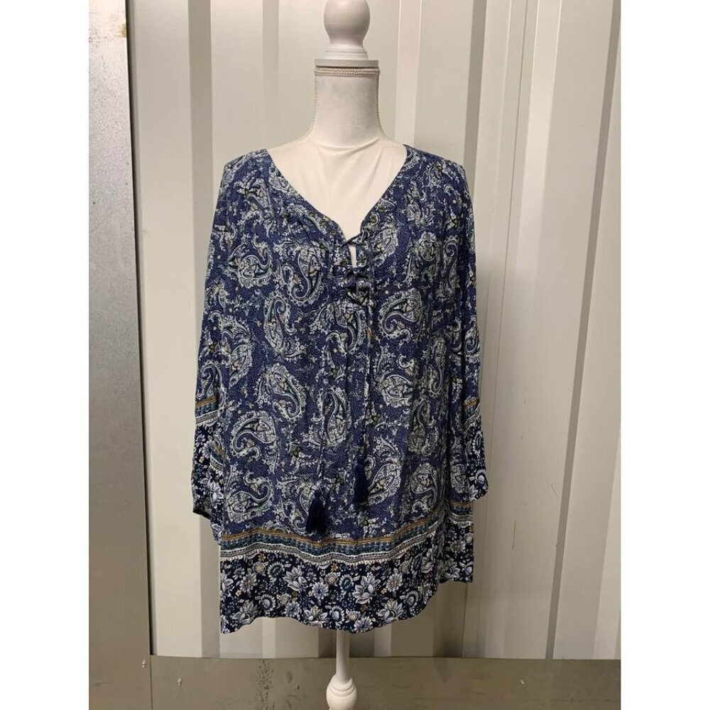 Dress Barn Business Casual Paisley Top Size 1X